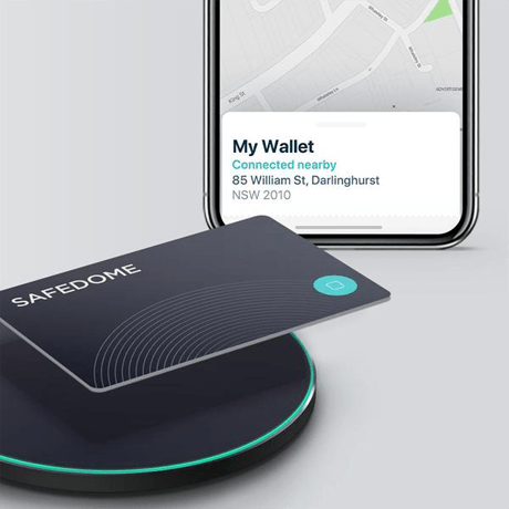 Bluetooth item Tracker + Wireless Phone Charger by safedome