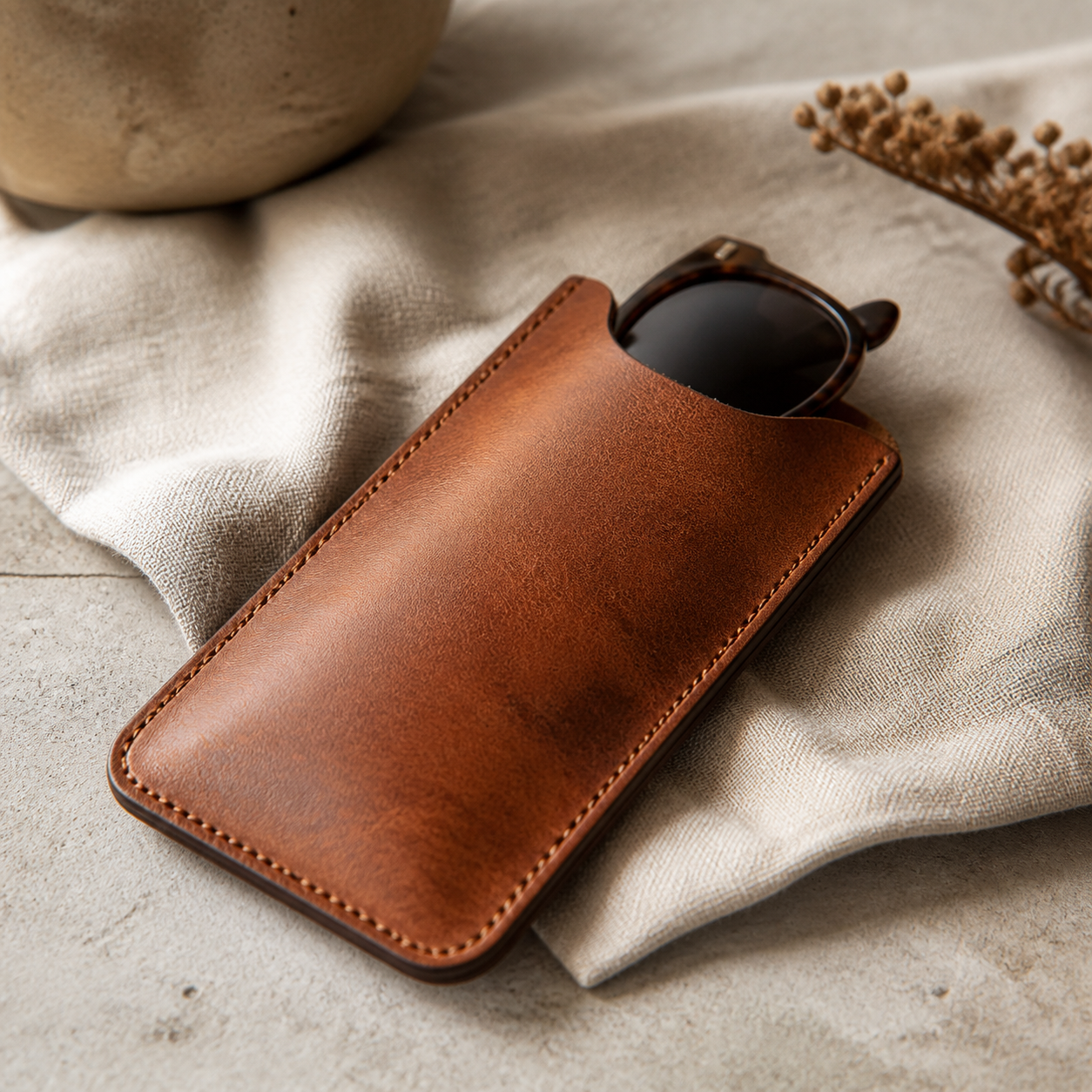 Leather Sunglasses Sleeve - Hero view